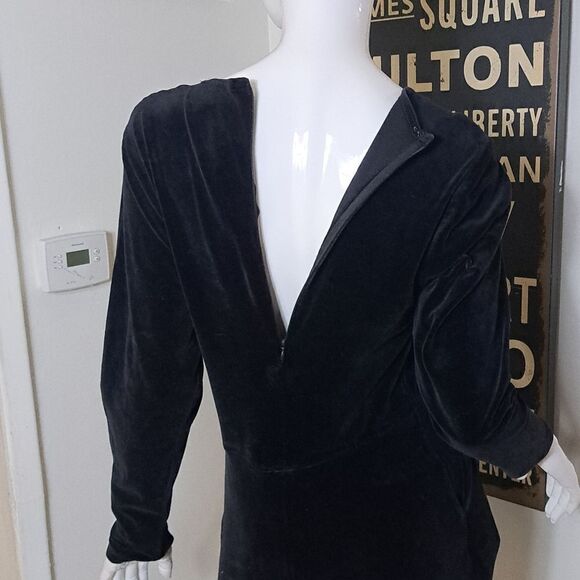 Karen Kane Jumpsuit Women's Small Black Velour Velvet 90's Y2K Stirrups Pockets - Picture 7 of 10